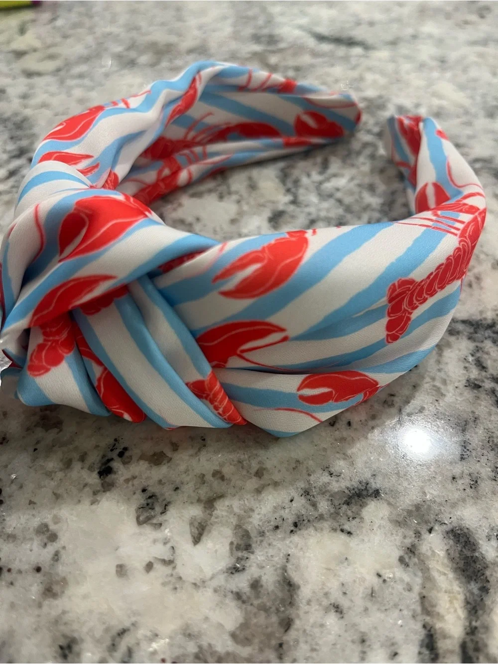 🆕 Striped Blue & Coral Knot Headband 🦞